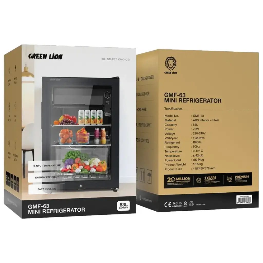 Green Lion GMF-63 Mini Refrigerator 63L - Black