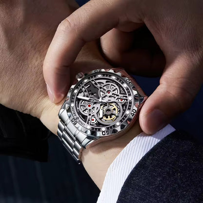 Louie Juelen Luxury Skeleton Stainless Steel Watch | Perfect for Gifts.