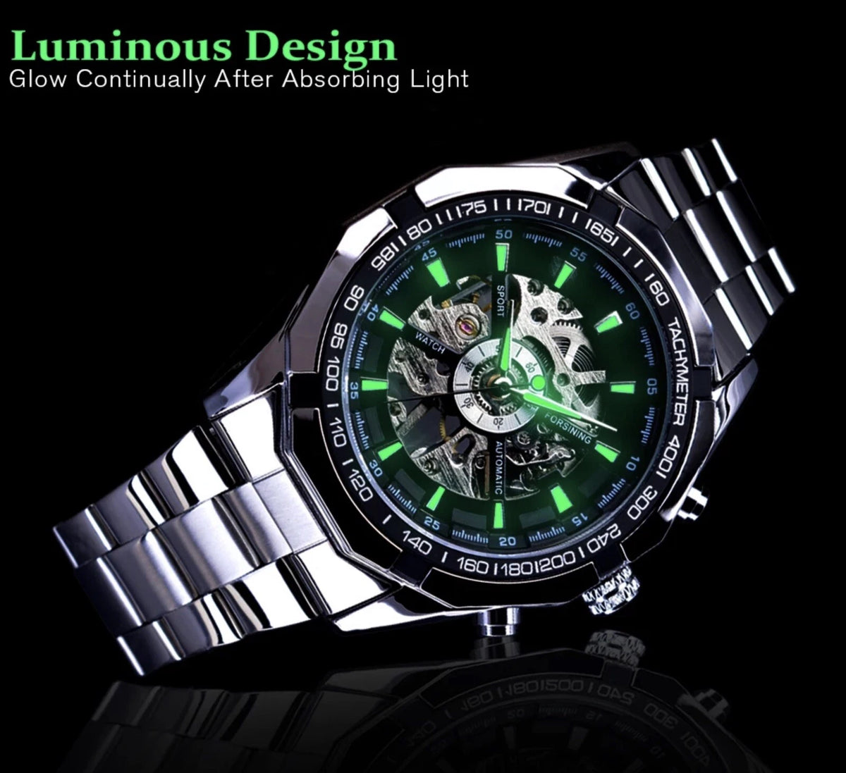 Forsining Automatic Steel Watch | Sporty luxury look